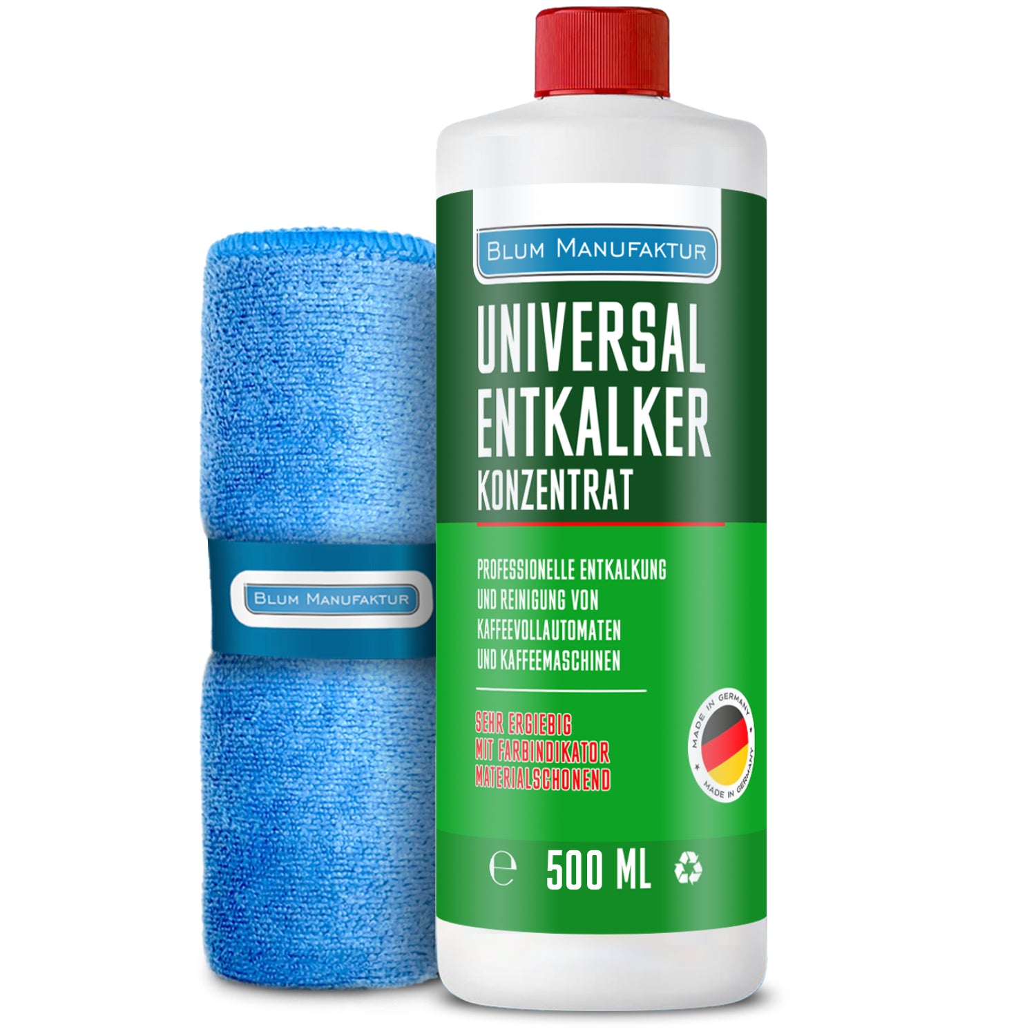 500ml Universalentkalker Konzentrat + Mikrofasertuch 40x40 cm + Messbecher