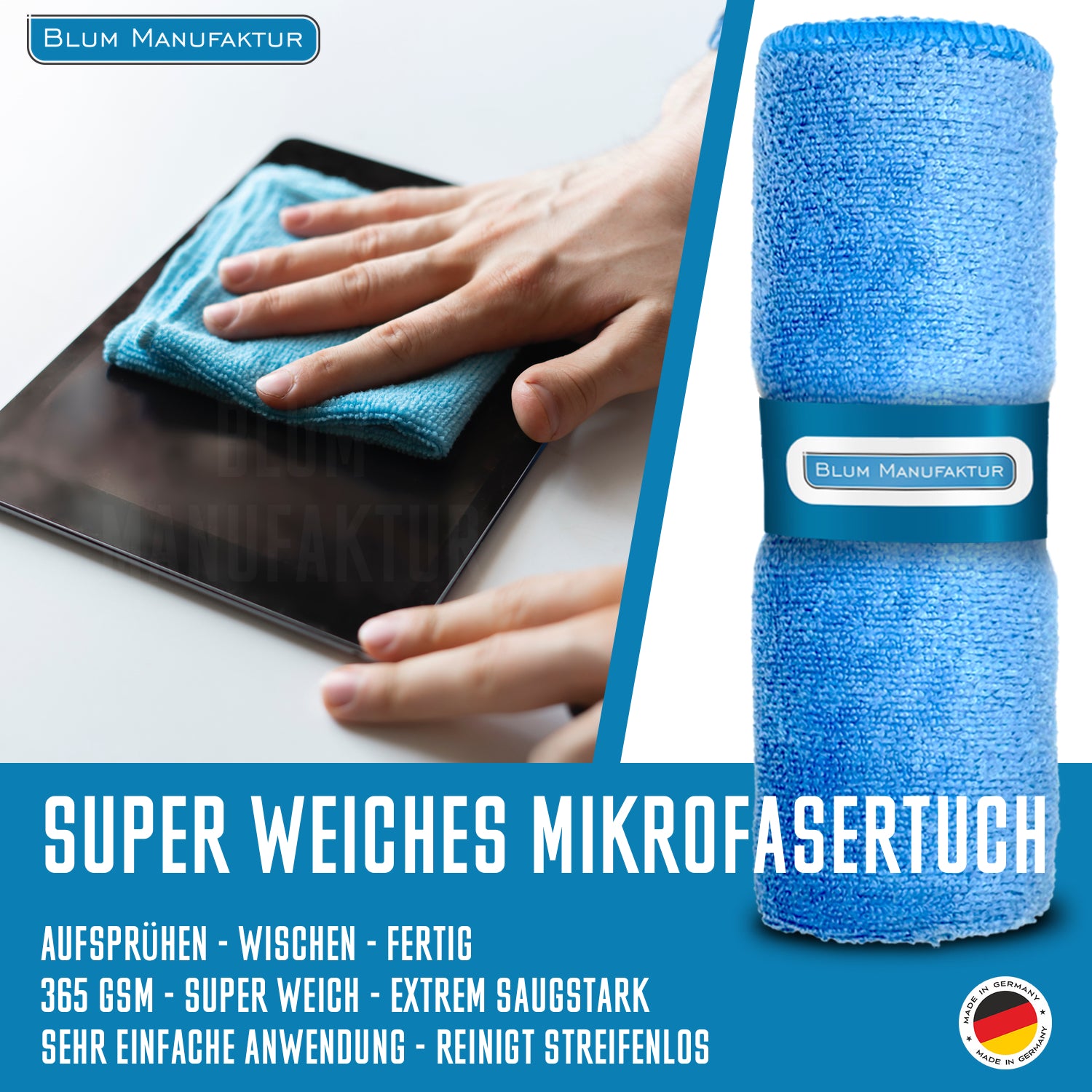 500ml Bildschirmreiniger + Mikrofasertuch 30x30 cm