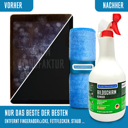 1 Liter Bildschirmreiniger + Mikrofasertuch 30x30 cm