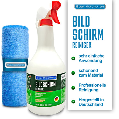 1 Liter Bildschirmreiniger + Mikrofasertuch 30x30 cm